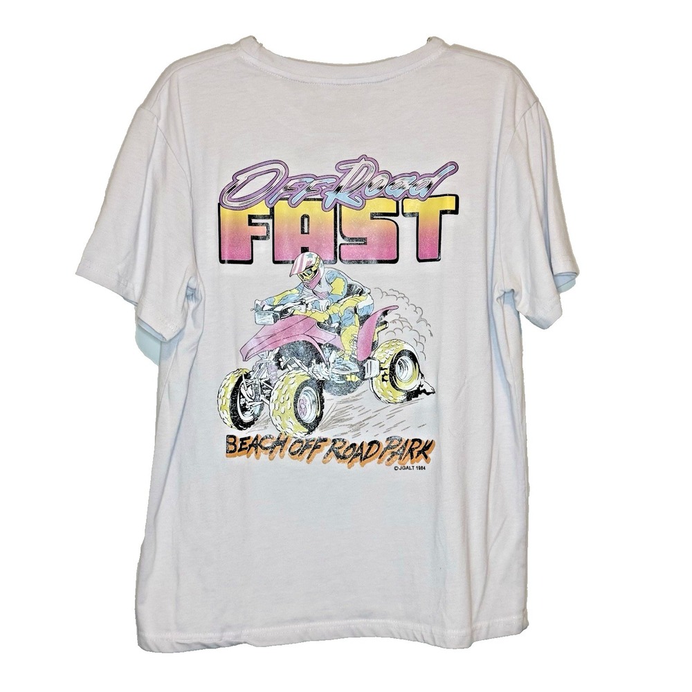 Men's Vintage J.Galt 1984 Off Road Fast Racing T-Shirt Moto Big Logo One Size